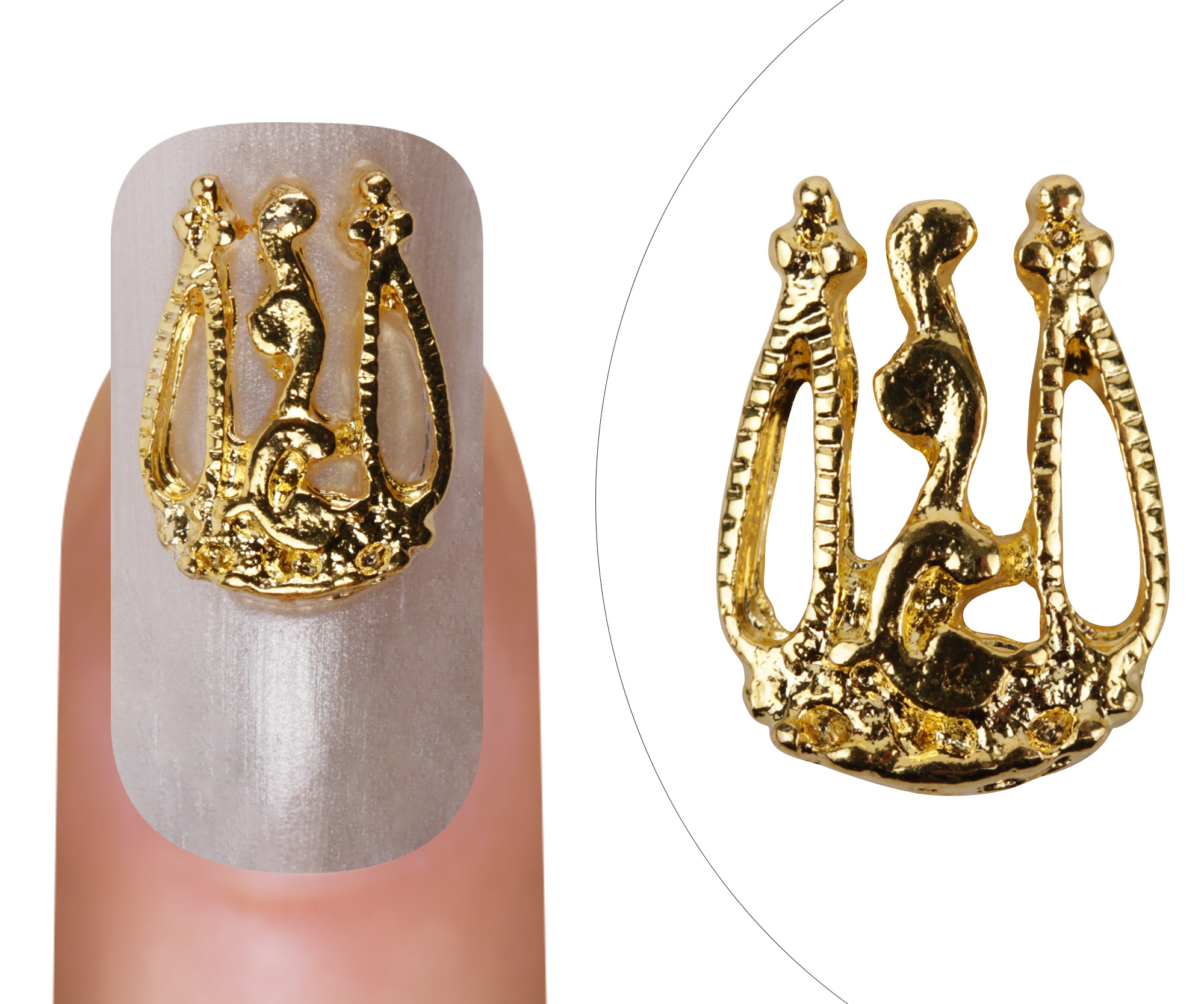 Nail Charm Vintage Style Goud Klein