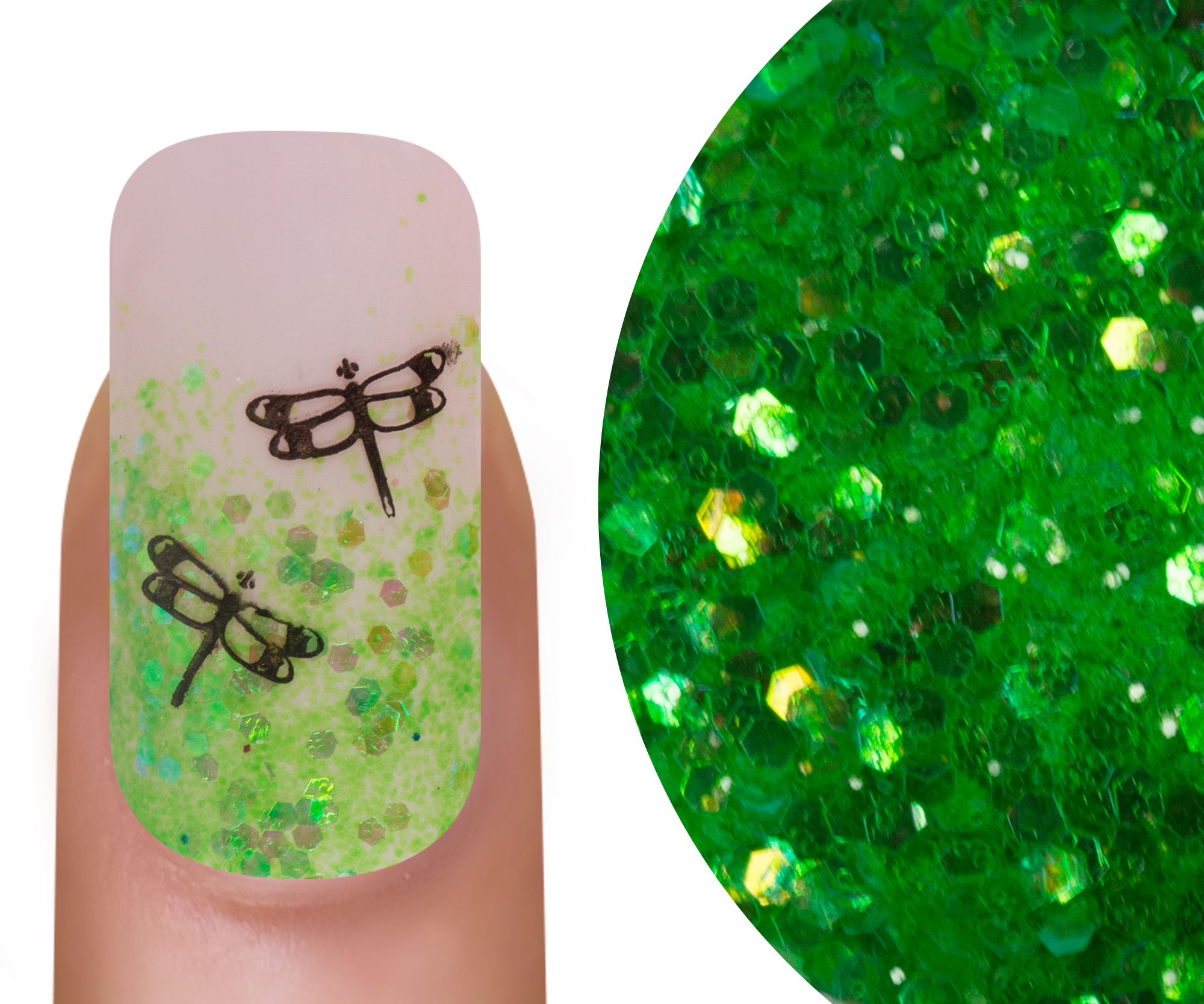 Emmi-Nail Glitter Mix Licht Groen