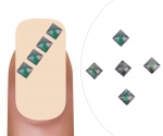 Nailart gem Smaragd square